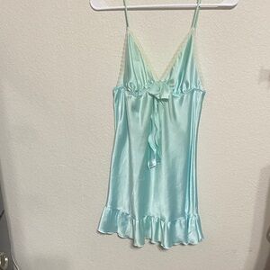 Victoria's Secret Light Blue Satin Chemise